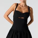 ZARA dress little black balloon cut out fitted bodycon evening cocktail party Photo 1