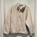 Athleta  Cloud Fleece Sweatshirt Bone Size 1X Pullover Jacket Quarter Zip Cream Photo 2