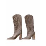 Steve Madden  Croft Pointed Toe Boot Knee High Leather Size 5.5 Block Heel Photo 1