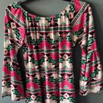 2B Together Made in LA Womens A line Bell Sleeve Pink Green White Design 3/4 S Photo 2