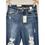 Judy Blue Dad Jean Mid Rise Straight Distressed Denim Blue Stretch Size 7 28 NWT Photo 15