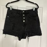 ZARA Black Multi Button Jean Shorts Size 6 Photo 0