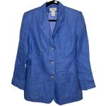 VINTAGE L L Bean Size 4 Light Blue 3 Button LINEN Blazer with Pockets Photo 0