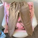 Good American high waisted tan brown sweatpants / joggers by Photo 1