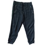 Athleta Cabo Linen Elastic Waist Drawstring Jogger Pants Black Size 10 Photo 3