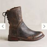 New Bed Stu Anthropologie Newark Distressed Lace‎ Up Riding Western Boots 9.5 Brown Photo 1