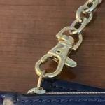 Tommy Hilfiger  Wristlet Blue Patent Pouch With Chain Strap Logo 5.5 x 3.5" Photo 2