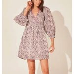 Daughters of India Binita Mini Dress Violet Floral Boho Cotton XS NWT Purple Photo 13