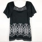 Du jour Babydoll Sweater Womens Small Y2K Puff Sleeve Stretch Soft Whimsigoth Black Photo 1