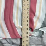 Hyped Unicorn  Cropped Doleman sleeve stripped multicolored semi sheer top SMALL Photo 11