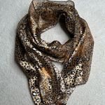 Leopard Print Silk Scarf Brown Photo 0