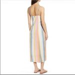 Billabong ‎ Lucky Us Striped Sleeveless Midi Dress Pastel Multi Large Photo 5