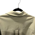 Abercrombie & Fitch Vegan Leather Sage Green Oversized Shirt Size Medium Casual Photo 4