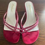 Michaelangelo  6.5 red strappy rhinestone sandals Photo 0