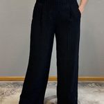 Everlane Womens City Stripe Way High Drape Pants Size 8 Black Viscose Wide Leg Photo 0