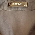 Eshakti  Cotton Poplin Trapunto Waist Midi Shirtdress Womens Large 12 Navy Blue Photo 7