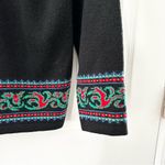 Pendleton  Black Virgin Wool Holiday Christmas Scroll Button Cardigan Medium USA Photo 9