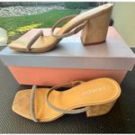 Block Heel Slide Sandals by Lisa Vicky Silver Size 9 Photo 2