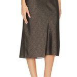 Vince NWT Houndstooth Bias Slip Midi in Black Camel A-line Skirt 10 $395 Photo 1