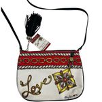 Brighton Love Glitter & Go Pouch Crossbody Bag Purse Handbag Bling Tassel Photo 0