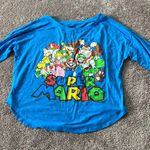 Nintendo  Super Mario Blue Graphic 3/4 Long Sleeve Top SIZE M Photo 0