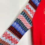 Oh Deer Lightweight Holiday Christmas Raglan Sweater Top Fair Isle Sleeves XL Jr Size undefined Photo 2