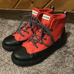Hunter for target bright red black dipped high top unisex shoes Size 7 Photo 1