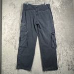 Madewell Low Slung Baggy Cargo Jeans Women 31 Washed Black Denim Hemp Blend Photo 2