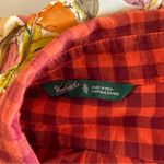 Woolrich Women's Orange Red Rust Buffalo Plaid Button Down Flannel Shirt Fall XL Photo 4