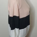 Crown and hearts tri color sweater shirt size large Pink Photo 2