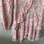 Free People Rebecca Floral Ruffled Mini Dress Bubblegum Pink Size XL Long Sleeve Photo 2