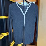 Soma Charcoal Gray Henley Pajama Top with Cream Trim Size Small Photo 1