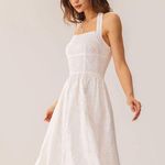 RIHOAS White Embroidery Halter Midi Dress S Photo 3