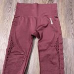 Gymshark Energy Seamless Cropped Leggings Pink Maroon Red Size Medium Spandex Photo 6