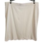 Elle  Bodycon Pencil Skirt Scalloped Hem White Sz XL Photo 0