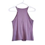 Klassy Network  Lilac Padded Knit Ribbed High Neck Brami Tank Top Shirt Medium Photo 2