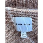 Pink Rose Tan and White Striped Ribbed V Neck Sweater Lounge Small Photo 4