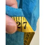 Flax Button Down Short Sleeve Tunic Shirt Blouse Size Medium Aqua Blue Photo 5