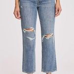 Pistola  Charlie Exposed Button Fly Destructed High Rise Straight Leg Jeans Photo 0