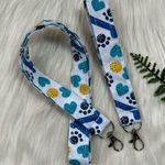 Lanyard & wristlet Heart Paw bone NEW Blue Photo 0