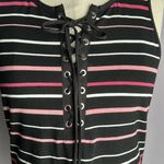 White House | Black Market  fitted striped lace up tank top with grommets Photo 5