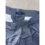 Polo Ralph Lauren Women's Size Large Blue Chambray Cotton Belted Paperbag Shorts Photo 2