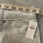 Old Navy NWT  Size 6 Silver Shine Metallic Zip Stretch Denim A Line Mini Skirt Photo 10