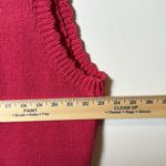 Gina Peters Womens Vintage Pink Floral Print Knit Crochet Button Down Vest 2X Photo 5