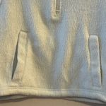 BP Faux Fur Quarter Zip Cropped Pullover Light Blue Green Womens XS Photo 2