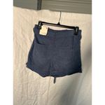 SO  Corduroy Mom Shorts High Waist Belted Pockets Blue Size S Photo 1