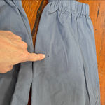 Halara  Womens Jogger Pants Mid Rise Pleated Pockets Cotton Twill Blue Medium Photo 6