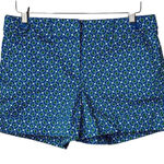 New York & Co Patterned Blue Shorts Geo Print Casual Preppy Cute Women Size 8 Photo 0