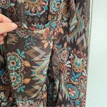 Shyanne  Brown South Western Floral Bohemian Printed Ruffle Midi Skirt Size XS Photo 3