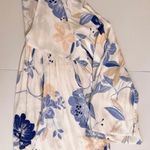 Free People 🏷️  Bella Printed Tunic Dress XS Blue White Flower Vneck Longsleeve Photo 8